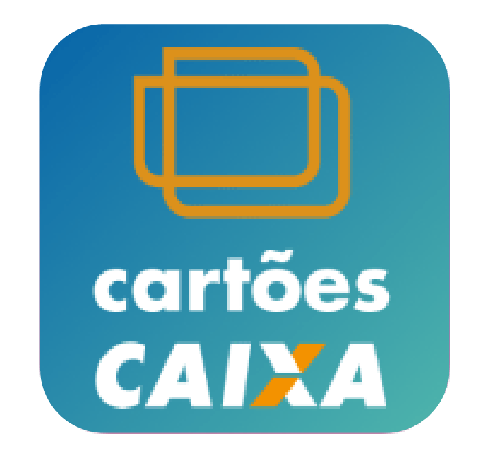 Imagem do aplicativo Cartões Caixa com o desenho de três cartões com chip